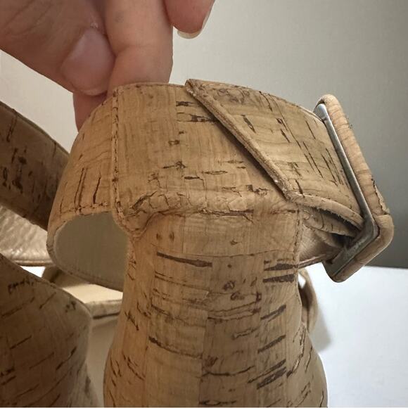 Diane Von Furstenberg Ulrica Heel in Natural Cork Women’s size 7.5 ankle strap - Picture 9 of 13